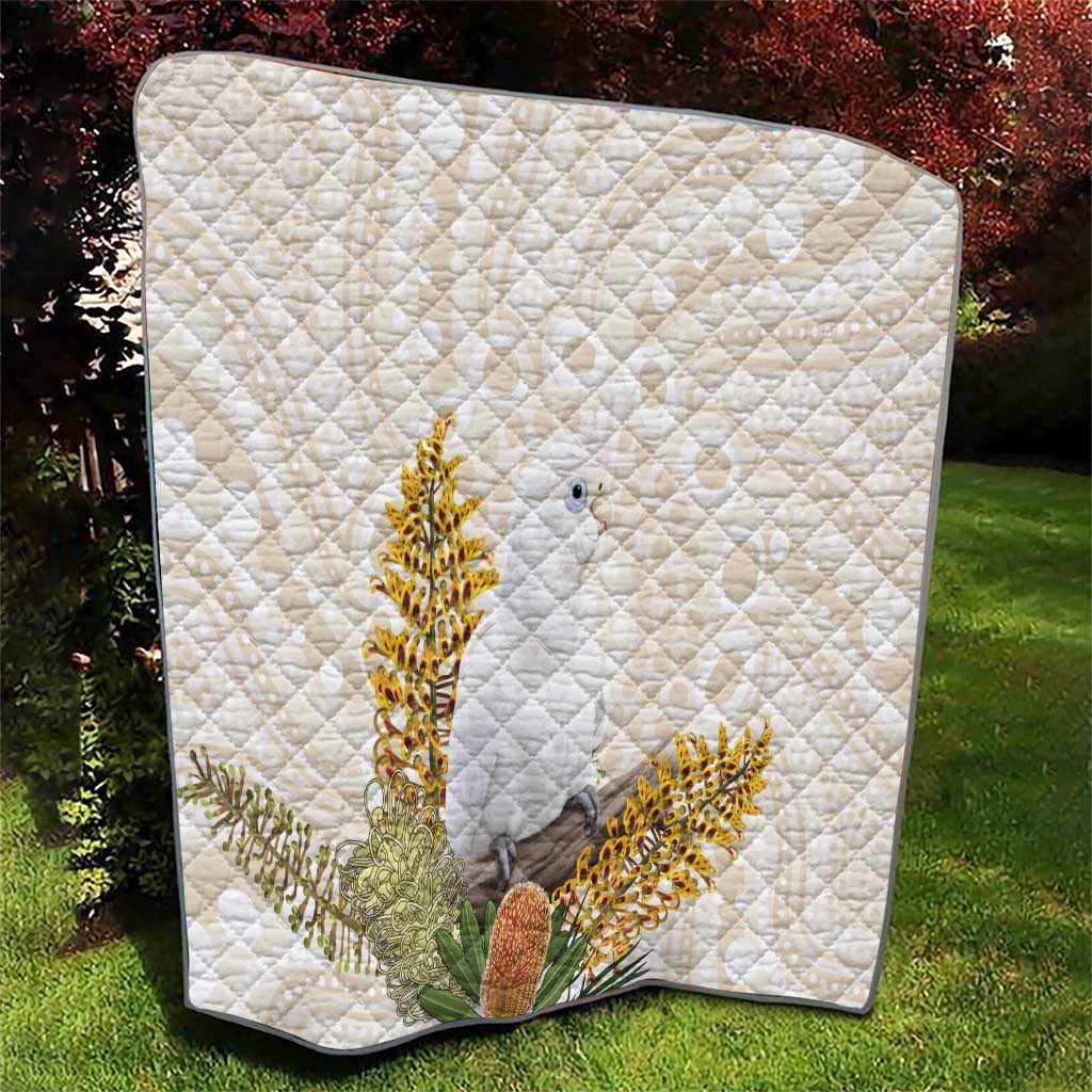 Australia Little Corella Quilt Cacatua Sanguinea Western Grevillea Aboriginal Art - Aussie Hoodie