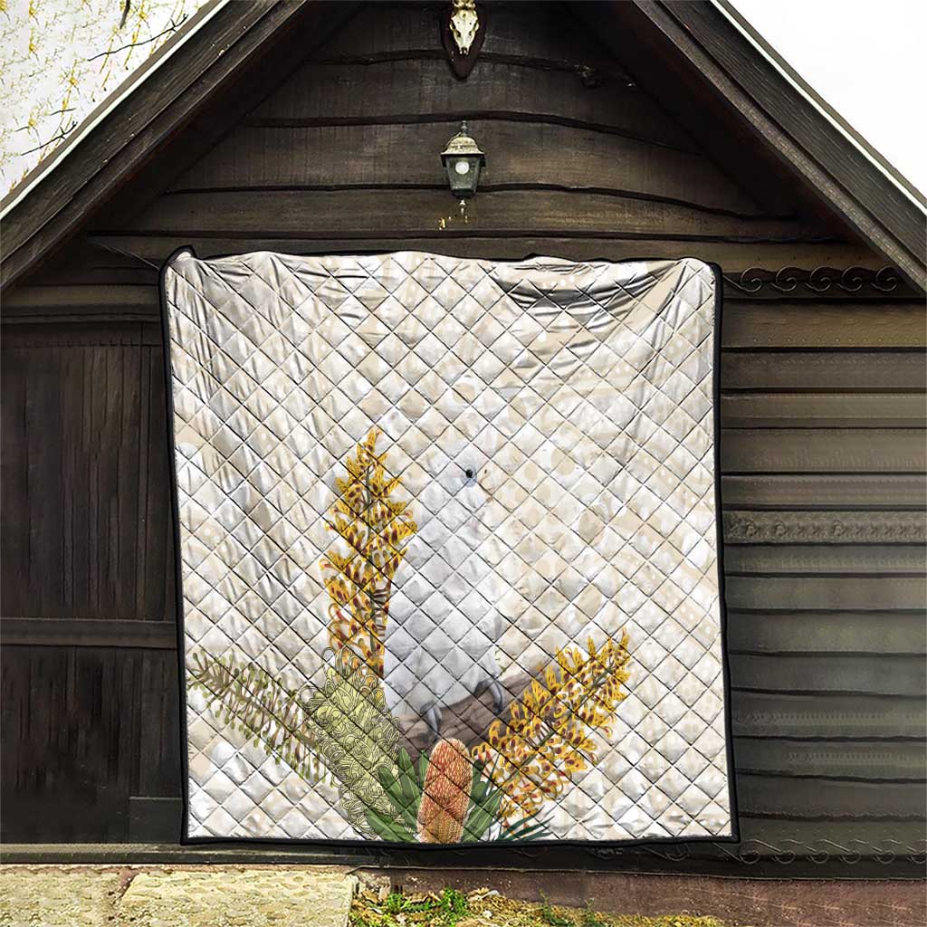 Australia Little Corella Quilt Cacatua Sanguinea Western Grevillea Aboriginal Art - Aussie Hoodie