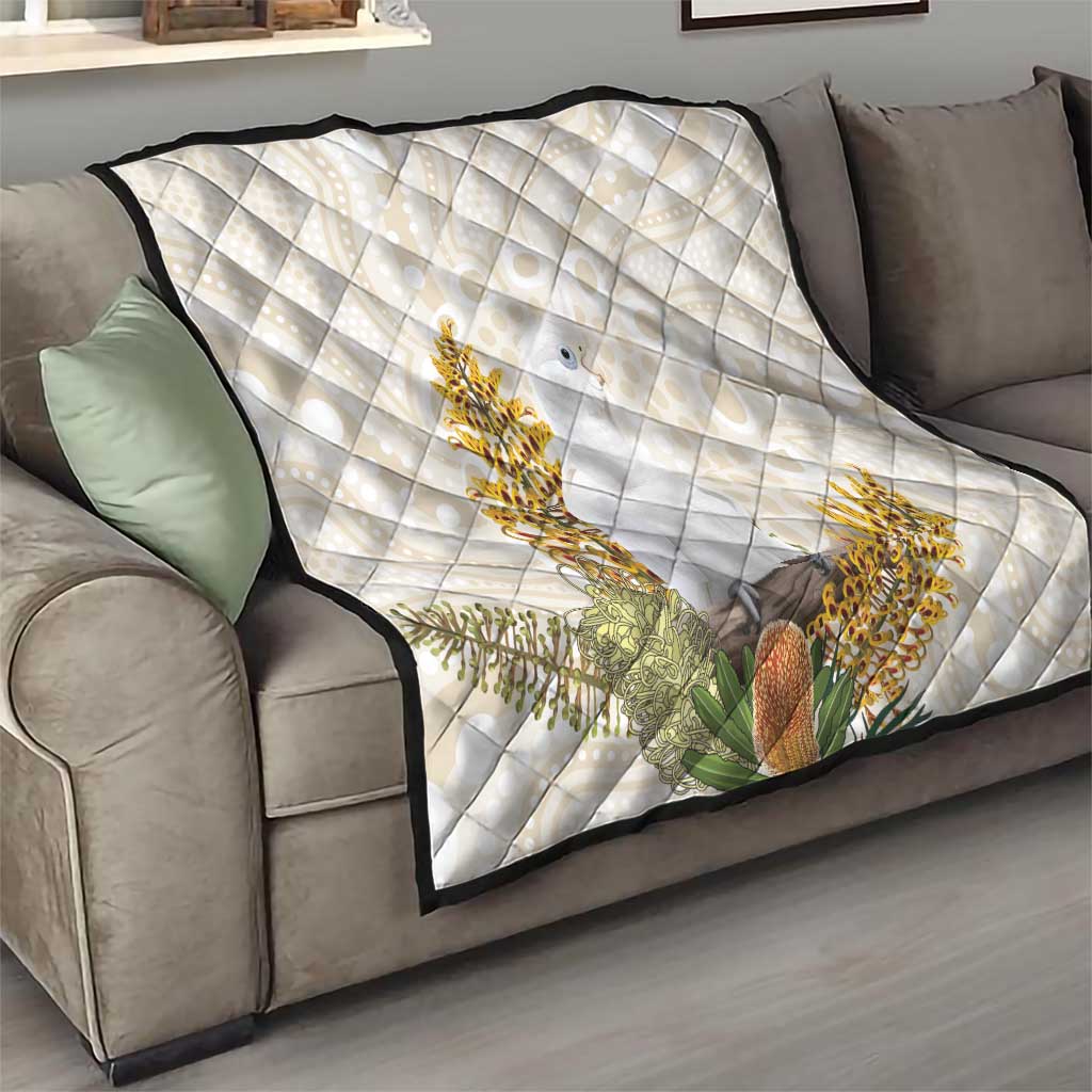 Australia Little Corella Quilt Cacatua Sanguinea Western Grevillea Aboriginal Art - Aussie Hoodie