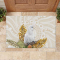 Australia Little Corella Rubber Doormat Cacatua Sanguinea Western Grevillea Aboriginal Art - Aussie Hoodie