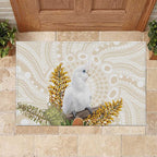 Australia Little Corella Rubber Doormat Cacatua Sanguinea Western Grevillea Aboriginal Art - Aussie Hoodie