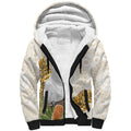 Australia Little Corella Sherpa Hoodie Cacatua Sanguinea Western Grevillea Aboriginal Art - Aussie Hoodie