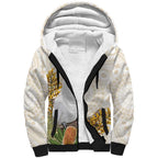 Australia Little Corella Sherpa Hoodie Cacatua Sanguinea Western Grevillea Aboriginal Art - Aussie Hoodie
