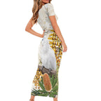 Australia Little Corella Short Sleeve Bodycon Dress Cacatua Sanguinea Western Grevillea Aboriginal Art - Aussie Hoodie