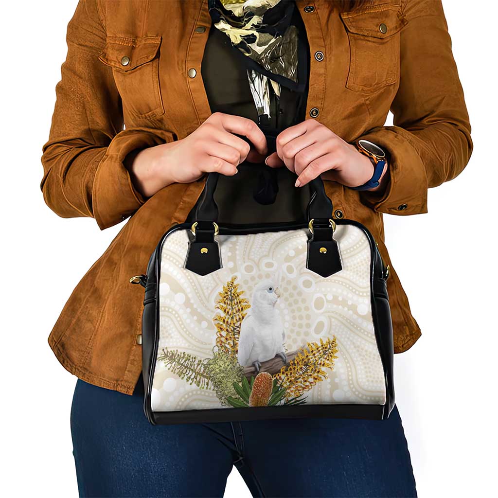 Australia Little Corella Shoulder Handbag Cacatua Sanguinea Western Grevillea Aboriginal Art - Aussie Hoodie