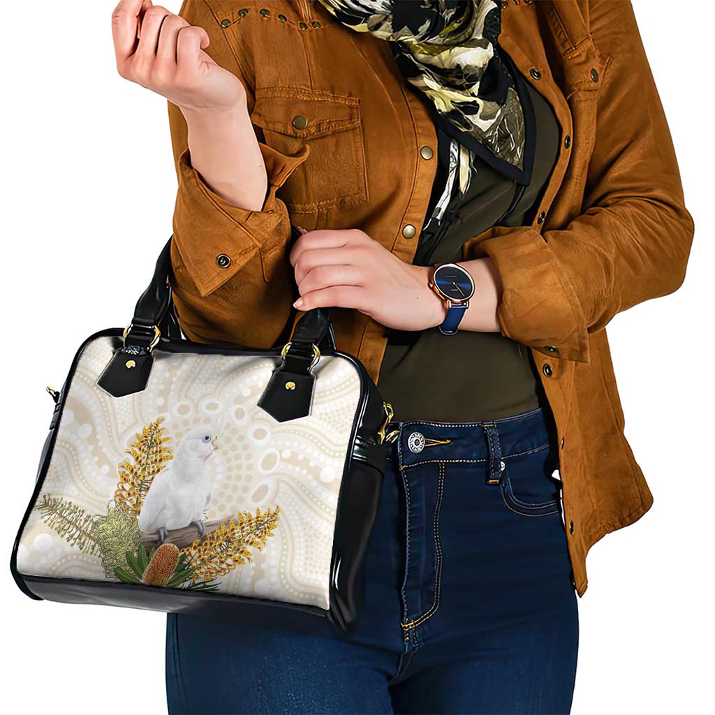 Australia Little Corella Shoulder Handbag Cacatua Sanguinea Western Grevillea Aboriginal Art - Aussie Hoodie