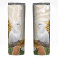 Australia Little Corella Skinny Tumbler Cacatua Sanguinea Western Grevillea Aboriginal Art - Aussie Hoodie