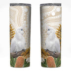 Australia Little Corella Skinny Tumbler Cacatua Sanguinea Western Grevillea Aboriginal Art - Aussie Hoodie