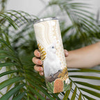 Australia Little Corella Skinny Tumbler Cacatua Sanguinea Western Grevillea Aboriginal Art - Aussie Hoodie