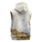 Australia Little Corella Sleeveless Hoodie Cacatua Sanguinea Western Grevillea Aboriginal Art - Aussie Hoodie