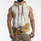 Australia Little Corella Sleeveless Hoodie Cacatua Sanguinea Western Grevillea Aboriginal Art - Aussie Hoodie