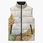 Australia Little Corella Sleeveless Puffer Jacket Cacatua Sanguinea Western Grevillea Aboriginal Art - Aussie Hoodie