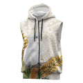 Australia Little Corella Sleeveless Zip Hoodie Cacatua Sanguinea Western Grevillea Aboriginal Art LT14