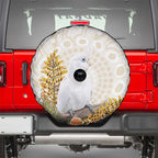 Australia Little Corella Spare Tire Cover Cacatua Sanguinea Western Grevillea Aboriginal Art - Aussie Hoodie