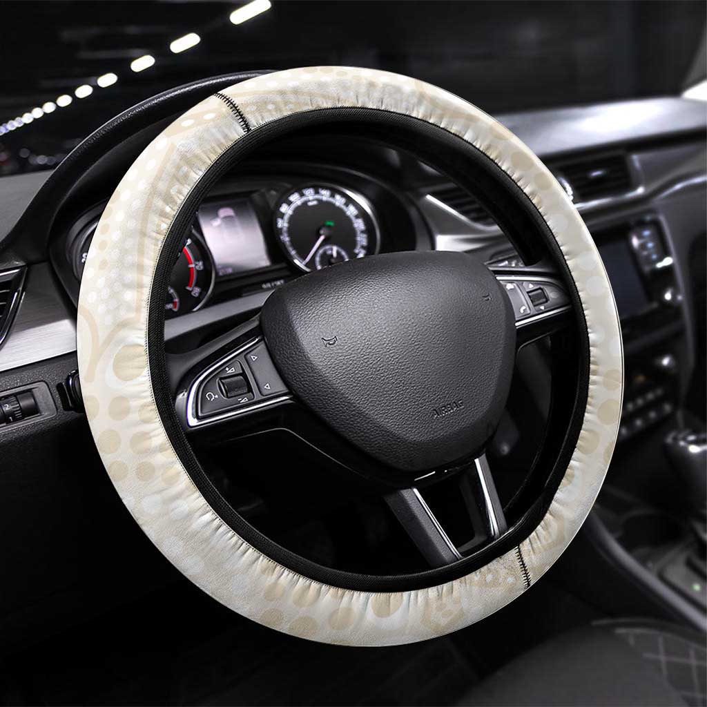 Australia Little Corella Steering Wheel Cover Cacatua Sanguinea Western Grevillea Aboriginal Art - Aussie Hoodie