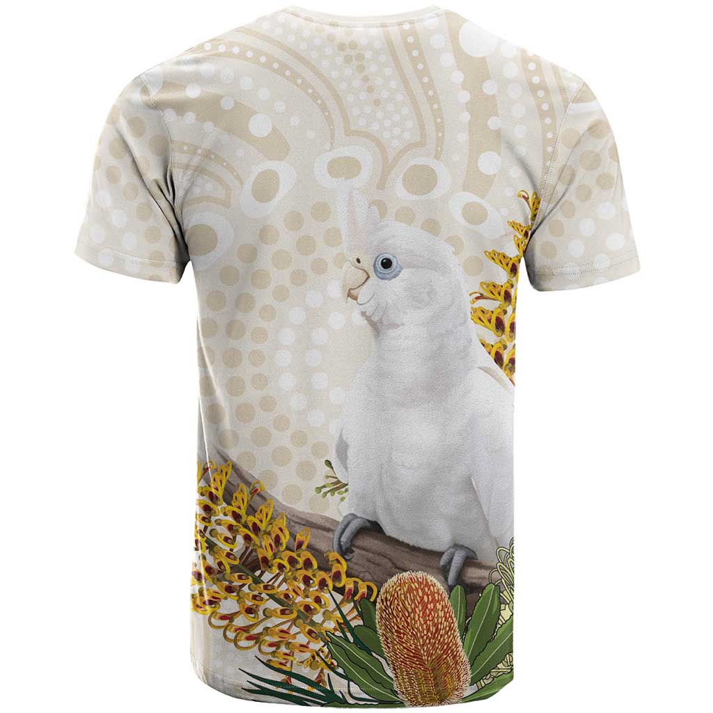 Australia Little Corella T Shirt Cacatua Sanguinea Western Grevillea Aboriginal Art - Aussie Hoodie