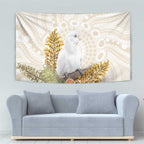 Australia Little Corella Tapestry Cacatua Sanguinea Western Grevillea Aboriginal Art - Aussie Hoodie