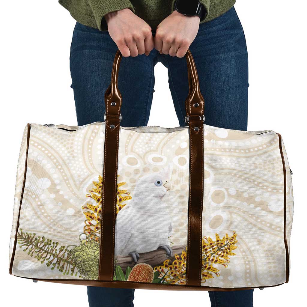 Australia Little Corella Travel Bag Cacatua Sanguinea Western Grevillea Aboriginal Art - Aussie Hoodie