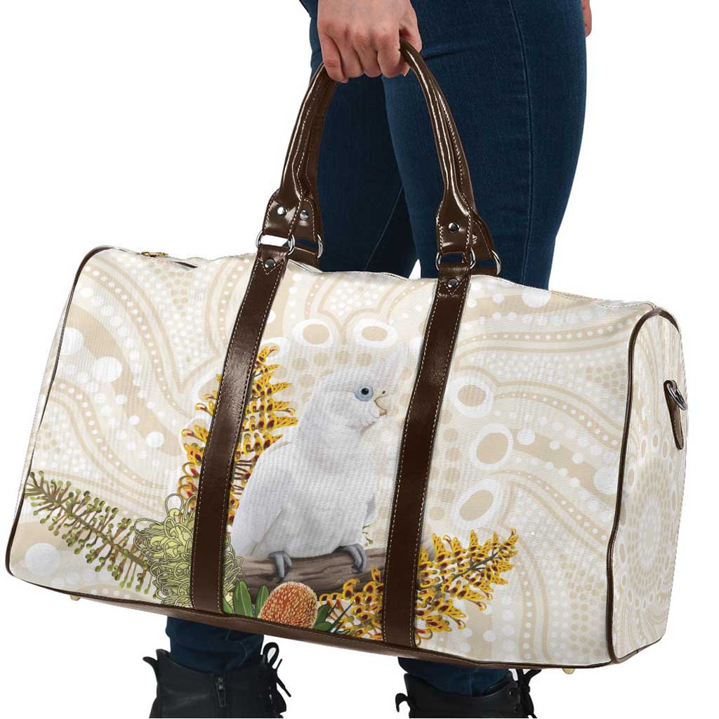 Australia Little Corella Travel Bag Cacatua Sanguinea Western Grevillea Aboriginal Art - Aussie Hoodie