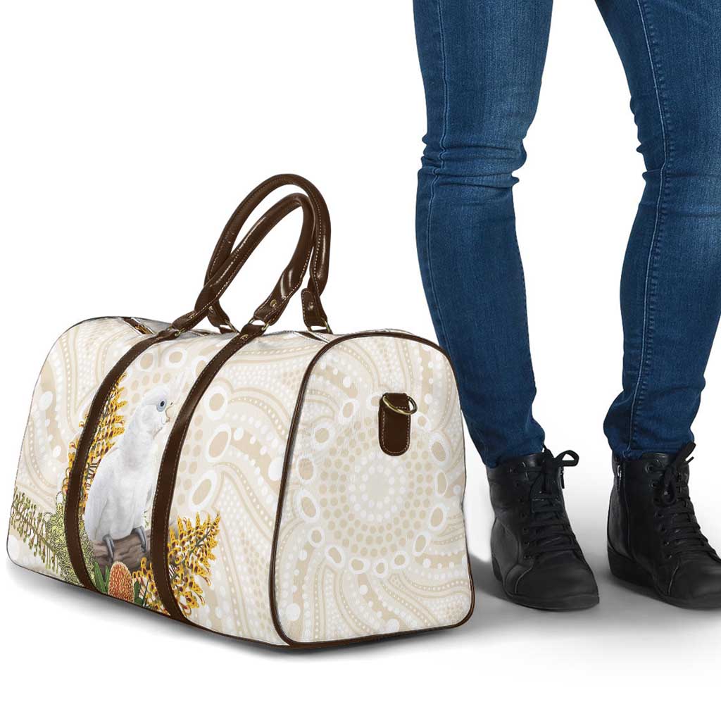 Australia Little Corella Travel Bag Cacatua Sanguinea Western Grevillea Aboriginal Art - Aussie Hoodie