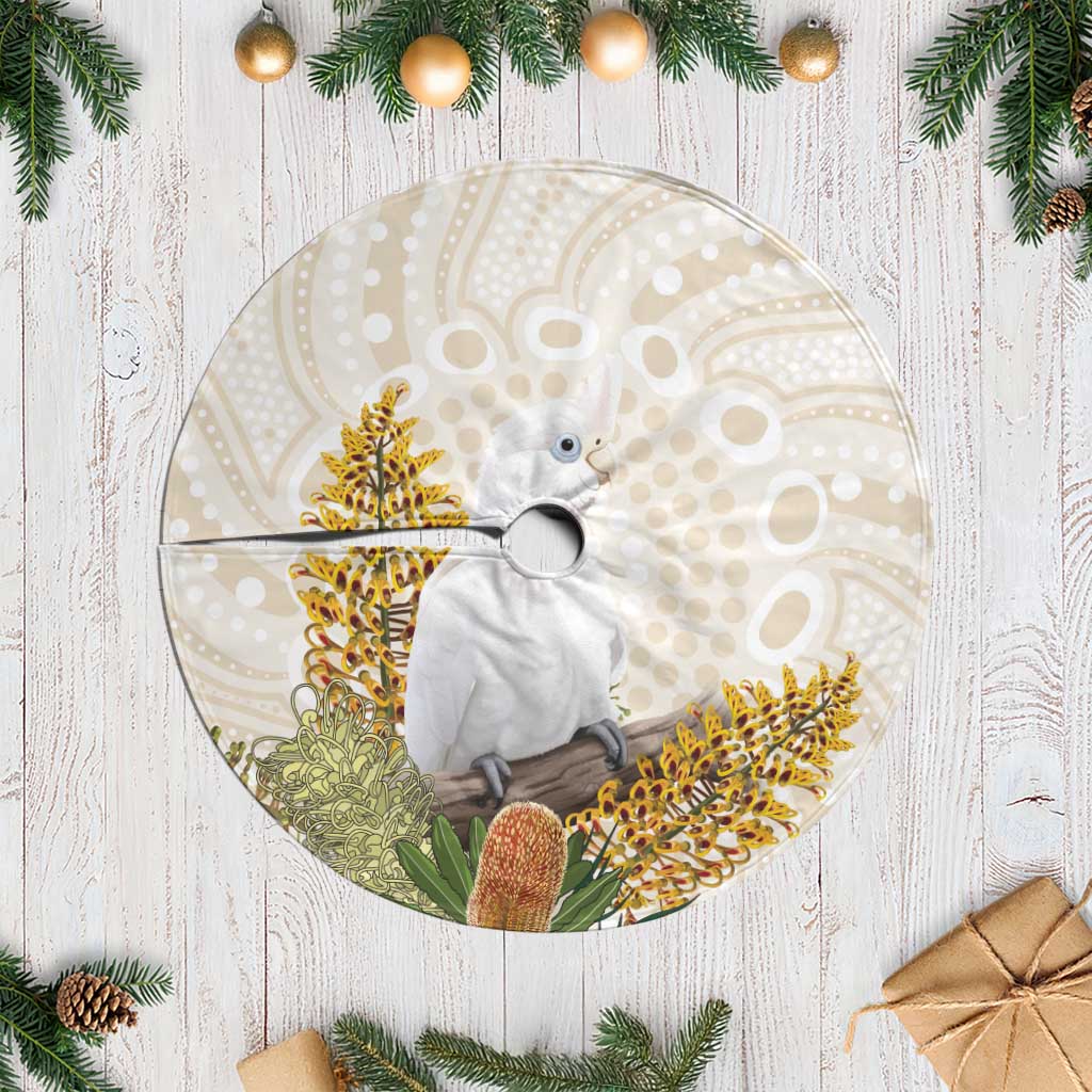 Australia Little Corella Tree Skirt Cacatua Sanguinea Western Grevillea Aboriginal Art - Aussie Hoodie