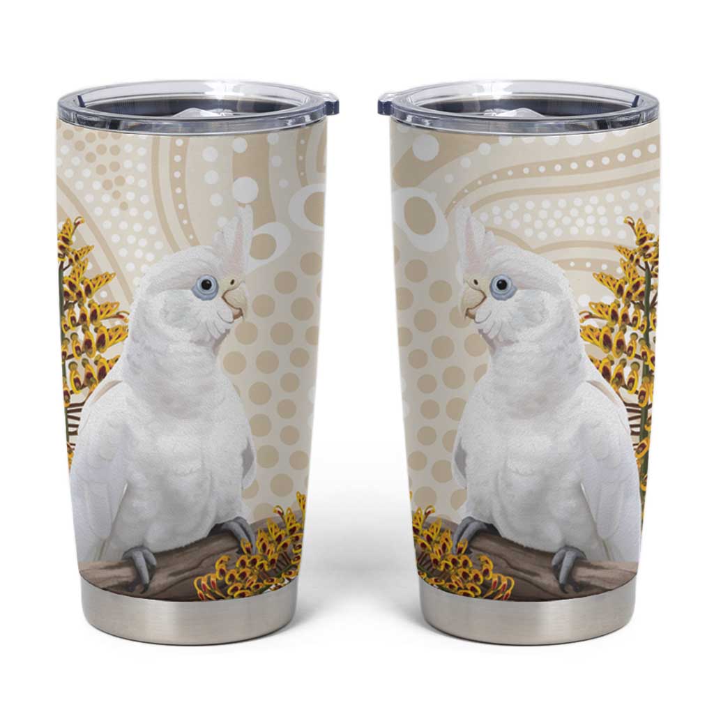 Australia Little Corella Tumbler Cup Cacatua Sanguinea Western Grevillea Aboriginal Art - Aussie Hoodie