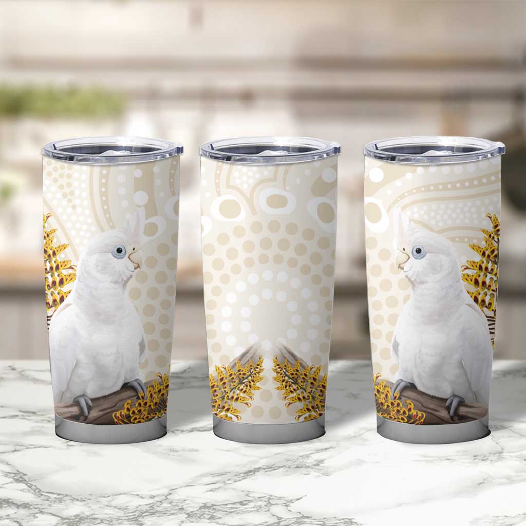 Australia Little Corella Tumbler Cup Cacatua Sanguinea Western Grevillea Aboriginal Art - Aussie Hoodie