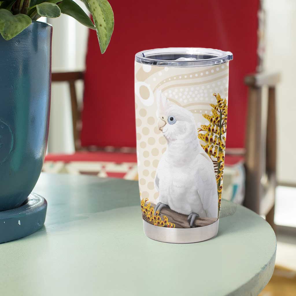 Australia Little Corella Tumbler Cup Cacatua Sanguinea Western Grevillea Aboriginal Art - Aussie Hoodie