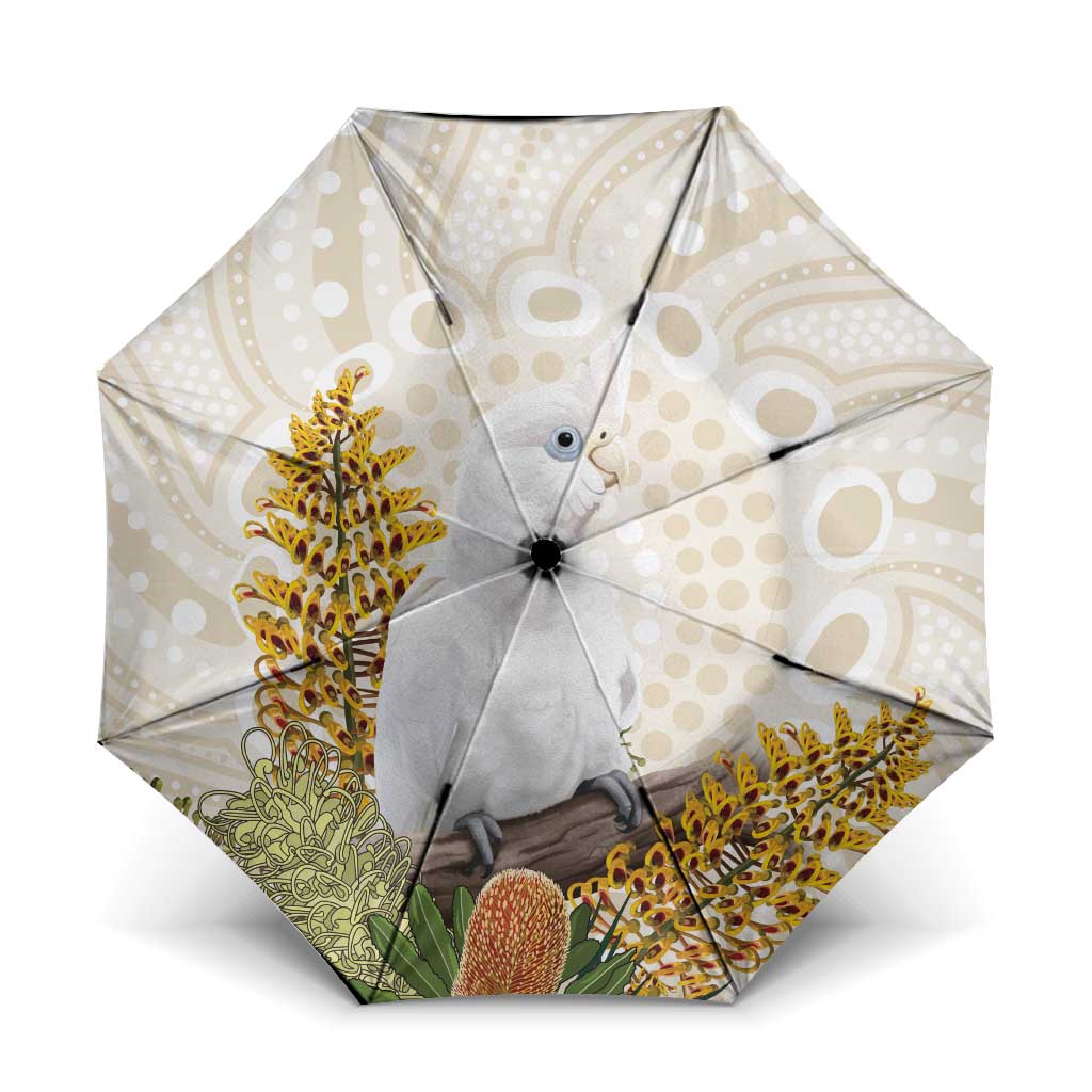 Australia Little Corella Umbrella Cacatua Sanguinea Western Grevillea Aboriginal Art - Aussie Hoodie