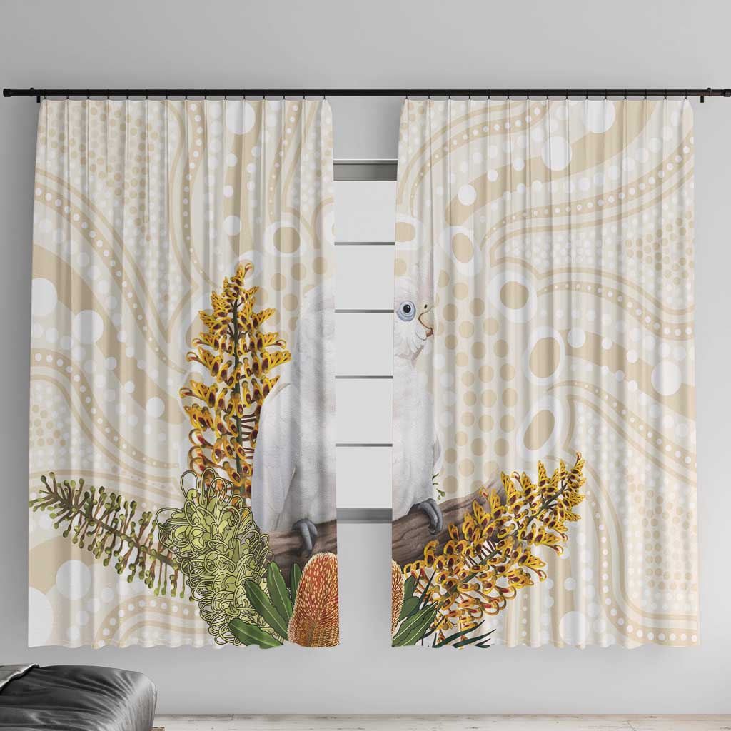 Australia Little Corella Window Curtain Cacatua Sanguinea Western Grevillea Aboriginal Art - Aussie Hoodie