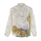 Australia Little Corella Women Casual Shirt Cacatua Sanguinea Western Grevillea Aboriginal Art - Aussie Hoodie