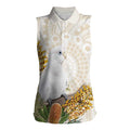 Australia Little Corella Women Sleeveless Polo Shirt Cacatua Sanguinea Western Grevillea Aboriginal Art - Aussie Hoodie