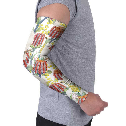 Little Corella Australia Cockatoo Arm Sleeves Cacatua Sanguinea Banksia Seamless White - Aussie Hoodie