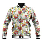 Little Corella Australia Cockatoo Baseball Jacket Cacatua Sanguinea Banksia Seamless White - Aussie Hoodie