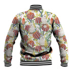 Little Corella Australia Cockatoo Baseball Jacket Cacatua Sanguinea Banksia Seamless White - Aussie Hoodie