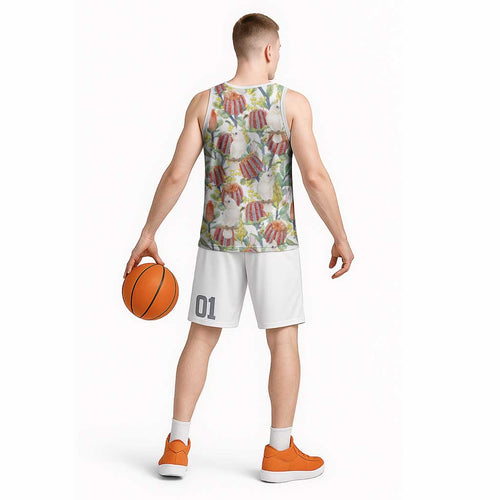 Little Corella Australia Cockatoo Basketball Jersey Cacatua Sanguinea Banksia Seamless White - Aussie Hoodie