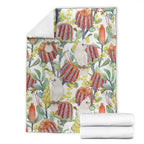 Little Corella Australia Cockatoo Blanket Cacatua Sanguinea Banksia Seamless White - Aussie Hoodie