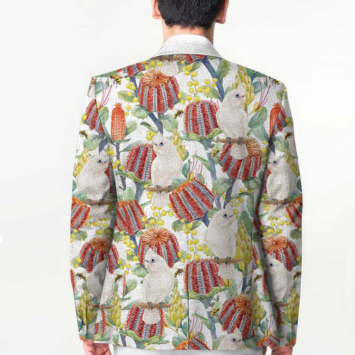 Little Corella Australia Cockatoo Blazer Cacatua Sanguinea Banksia Seamless White - Aussie Hoodie
