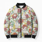 Little Corella Australia Cockatoo Bomber Puffer Jacket Cacatua Sanguinea Banksia Seamless White - Aussie Hoodie
