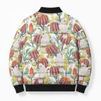 Little Corella Australia Cockatoo Bomber Puffer Jacket Cacatua Sanguinea Banksia Seamless White - Aussie Hoodie