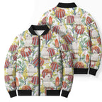 Little Corella Australia Cockatoo Bomber Puffer Jacket Cacatua Sanguinea Banksia Seamless White - Aussie Hoodie