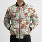 Little Corella Australia Cockatoo Bomber Puffer Jacket Cacatua Sanguinea Banksia Seamless White - Aussie Hoodie