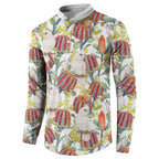 Little Corella Australia Cockatoo Button Sweatshirt Cacatua Sanguinea Banksia Seamless White - Aussie Hoodie