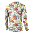 Little Corella Australia Cockatoo Button Sweatshirt Cacatua Sanguinea Banksia Seamless White - Aussie Hoodie