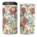 Little Corella Australia Cockatoo 4 in 1 Can Cooler Tumbler Cacatua Sanguinea Banksia Seamless White - Aussie Hoodie