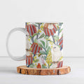 Little Corella Australia Cockatoo Ceramic Mug Cacatua Sanguinea Banksia Seamless White - Aussie Hoodie
