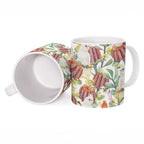 Little Corella Australia Cockatoo Ceramic Mug Cacatua Sanguinea Banksia Seamless White - Aussie Hoodie