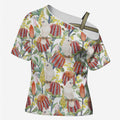 Little Corella Australia Cockatoo Cross Shoulder Shirt Cacatua Sanguinea Banksia Seamless White - Aussie Hoodie