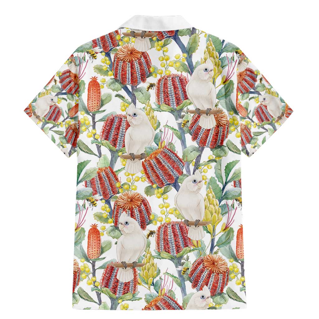 Little Corella Australia Cockatoo Family Matching Mermaid Dress and Hawaiian Shirt Cacatua Sanguinea Banksia Seamless White - Aussie Hoodie