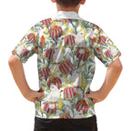 Little Corella Australia Cockatoo Family Matching Off Shoulder Short Dress and Hawaiian Shirt Cacatua Sanguinea Banksia Seamless White - Aussie Hoodie